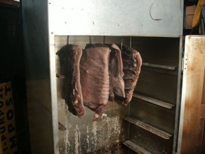 Bacon in smoker