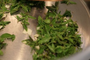 Frying oregano