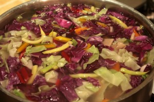 Pizzoccheri vegetables cooking