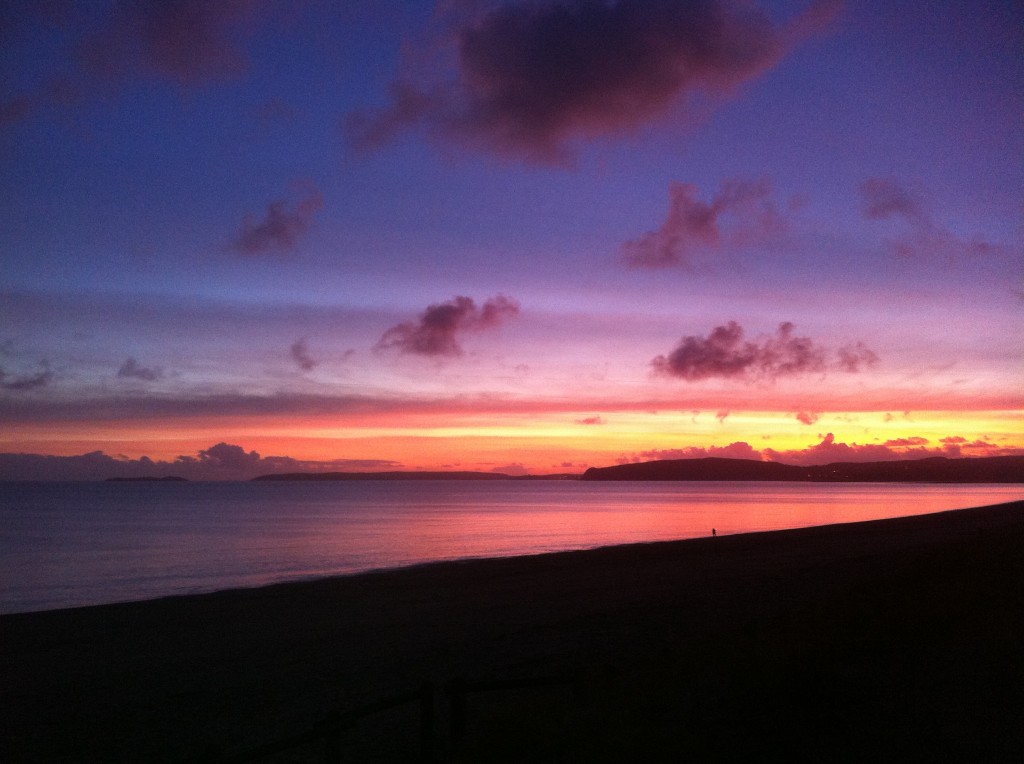 Sunset over Bardsey Island & Llŷn Peninsula 12 Jan 2012