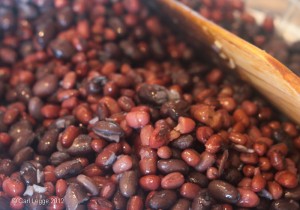 Vegetarian chilli - cooked black turtle beans & adzuki beans