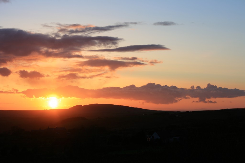 Llŷn Sunset with the Wicklow Mountains