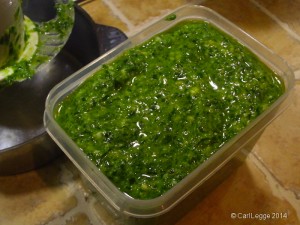 Three-cornered leek pesto