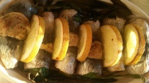 Baked stuffed sardines